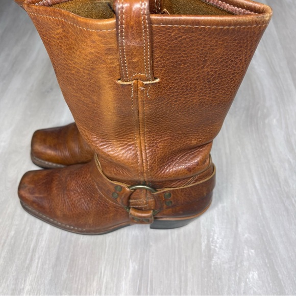 Frye Brown Leather Harness Boots - Picture 6 of 13